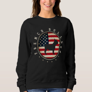 French Bulldog Frenchie Usa Flag 4th July Dog Mom Sweatshirt