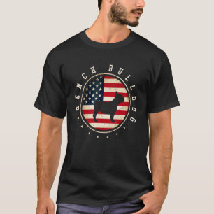 French Bulldog Frenchie Usa Flag 4th July Dog Mom  T-Shirt