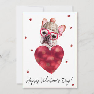 French Bulldog Frenchie Valentine's Day Gift Dog Holiday Card