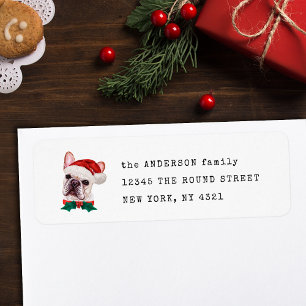 French Bulldog Frenchie Xmas Dog Return Address
