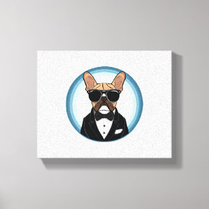 French Bulldog Funny Cute Art Canvas Print
