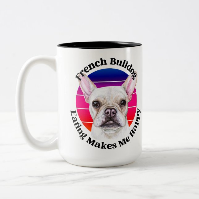 French Bulldog funny quote Two-Tone Coffee Mug (Left)