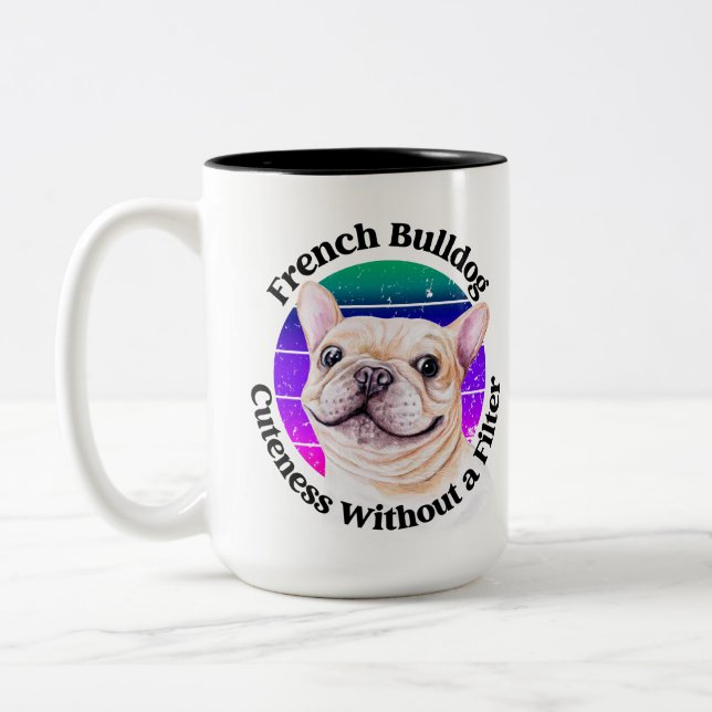 French Bulldog funny quote Two-Tone Coffee Mug (Left)