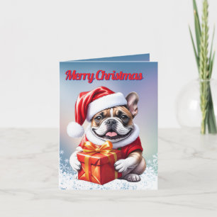French Bulldog Geschenk mit Schleife Christmas  Invitation
