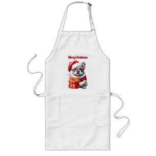French Bulldog Geschenk mit Schleife Christmas  Long Apron