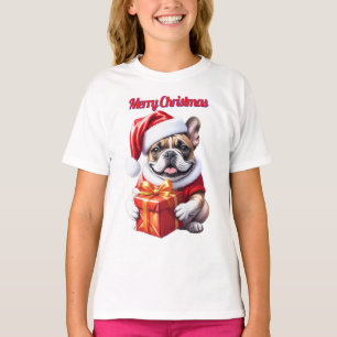 French Bulldog Geschenk mit Schleife Christmas T-Shirt