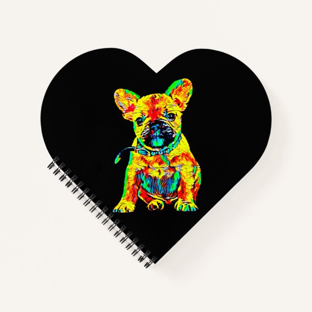 French Bulldog Gift | Frenchie Colourful Art Gift Notebook (Front)