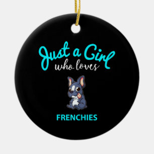 French Bulldog Girls Kids French Bulldog Gift Ceramic Ornament