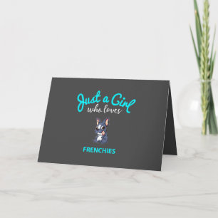 French Bulldog Girls Kids French Bulldog Gift Holiday Card