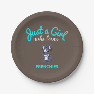 French Bulldog Girls Kids French Bulldog Gift Paper Plate
