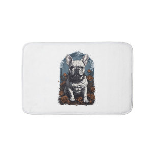 French Bulldog Gothic Floral   Bath Mat