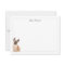 French Bulldog Grey Border Personalized Stationery