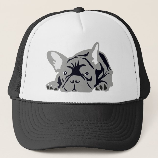 French Bulldog grey Trucker Hat (Front)