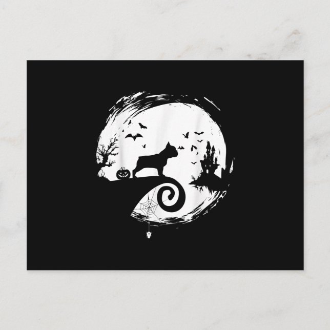 French Bulldog Halloween Costume Moon Gift Holiday Postcard (Front)