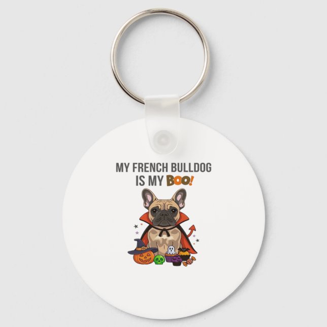 French Bulldog Halloween Costume  My French Bulldo Keychain (Front)