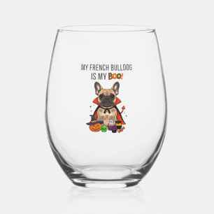 French Bulldog Halloween Costume My French Bulldo Stemless Wine Glass