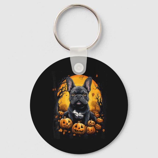 French Bulldog Halloween Keychain (Front)
