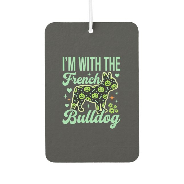 French Bulldog Halloween Pumpkin Pattern Design Air Freshener (Front)