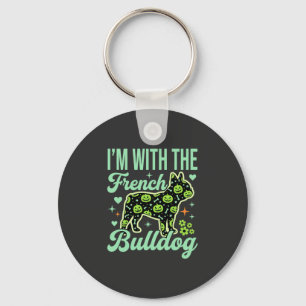 French Bulldog Halloween Pumpkin Pattern Design Keychain