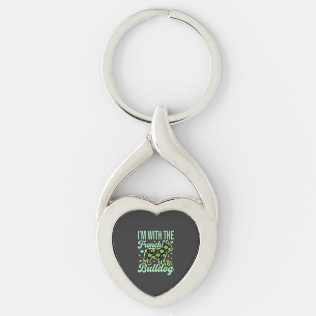 French Bulldog Halloween Pumpkin Pattern Design Keychain (Front)