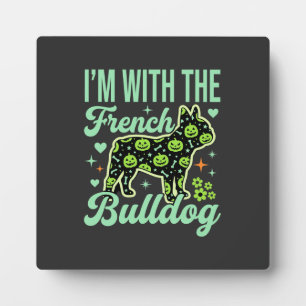 French Bulldog Halloween Pumpkin Pattern Design Plaque