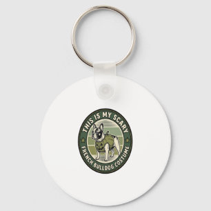 French Bulldog Halloween Scary Costume Keychain