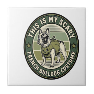 French Bulldog Halloween Scary Costume Tile
