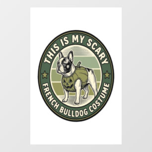 French Bulldog Halloween Scary Costume Window Cling