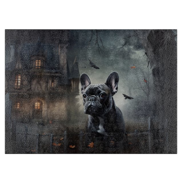 French Bulldog Halloween Scary Cutting Board (Front)