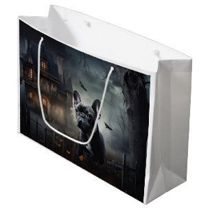 French Bulldog Halloween Scary Large Gift Bag