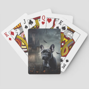 French Bulldog Halloween Scary Playing Cards