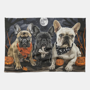 French Bulldog Halloween Spooky Kitchen Towel