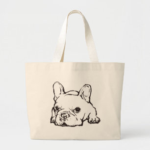 French Bulldog Handwritten Illustration bag Large
