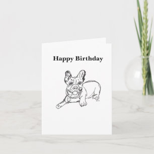 French Bulldog Happy Birthday Card