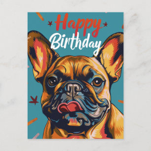 French Bulldog Happy Birthday Postcard