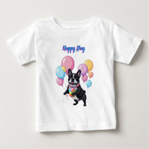 French Bulldog Happy Day Französische Bulldogge Baby T-Shirt
