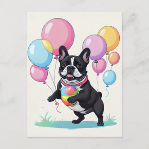 French Bulldog Happy Day Französische Bulldogge Holiday Postcard