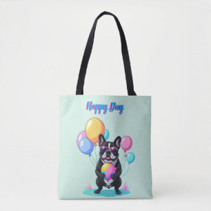 French Bulldog Happy Day Französische Bulldogge Tote Bag