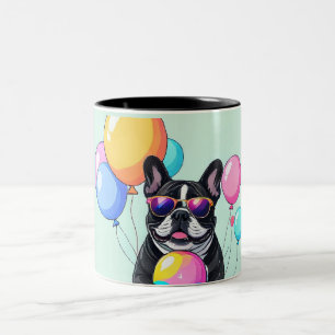 French Bulldog Happy Day Französische Bulldogge Two-Tone Coffee Mug