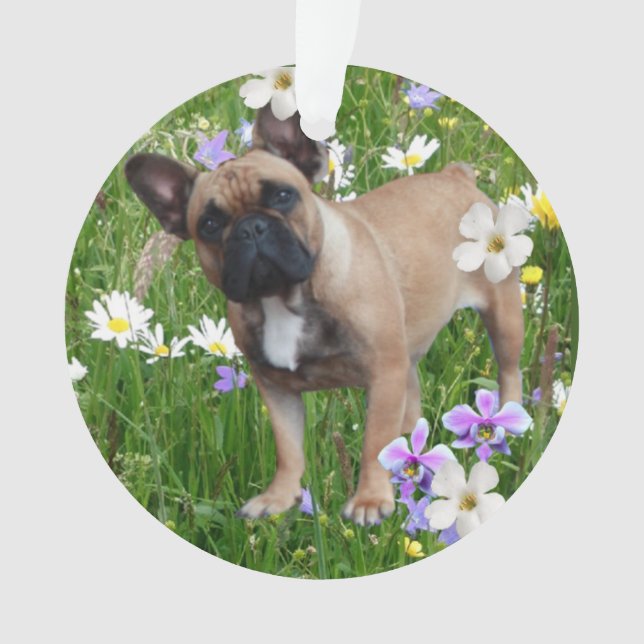 French Bulldog Happy Day French Bulldog Ornament (Front)