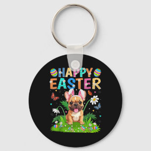 French Bulldog Happy Easter Egg Hunt Bunny Ear Eas Keychain
