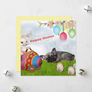 French Bulldog Happy Easter French Bulldog Holiday Card