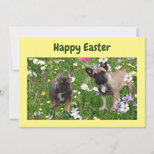 French Bulldog Happy Easter French Bulldog Invitation (Front)