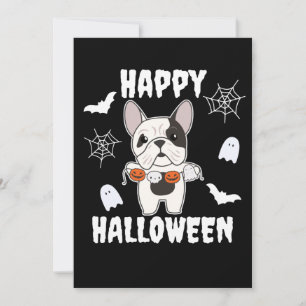 French Bulldog Happy Halloween Dog Costume Holiday Card