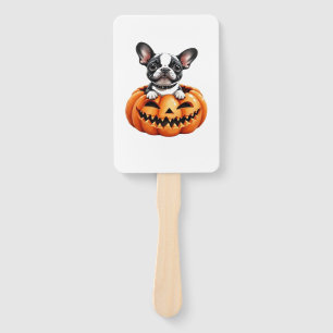 French Bulldog Happy Halloween pumpkin Classic T-S Hand Fan