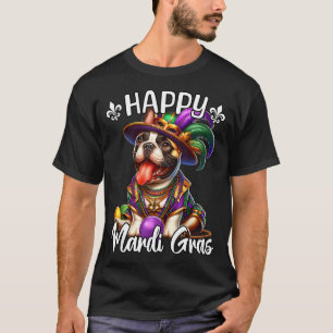 French Bulldog Happy Mardi Gras Frenchie  T-Shirt