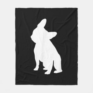 French Bulldog Head Tilt Apparel, Frenchie Head Fleece Blanket
