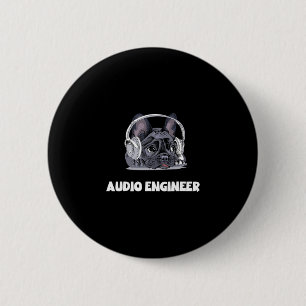 French Bulldog Headphone- For Best Frenchie Dad An 2 Inch Round Button