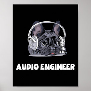 French Bulldog Headphone- For Best Frenchie Dad An Poster