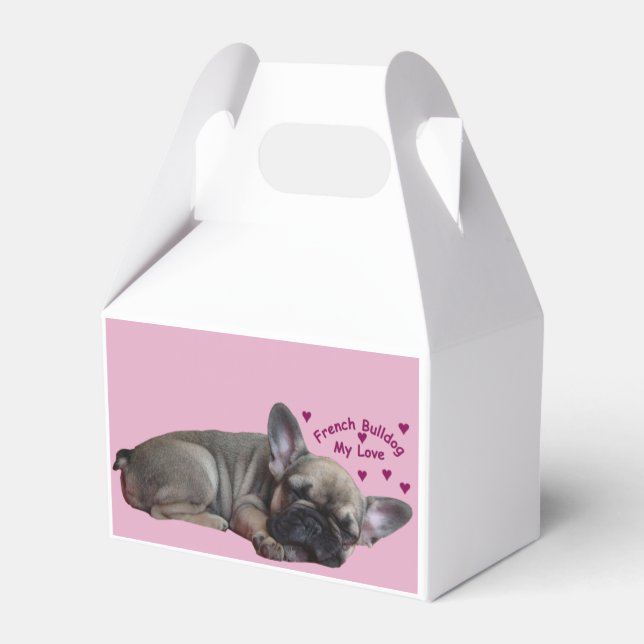 French Bulldog Heart French Bulldog Favor Box (Back Side)